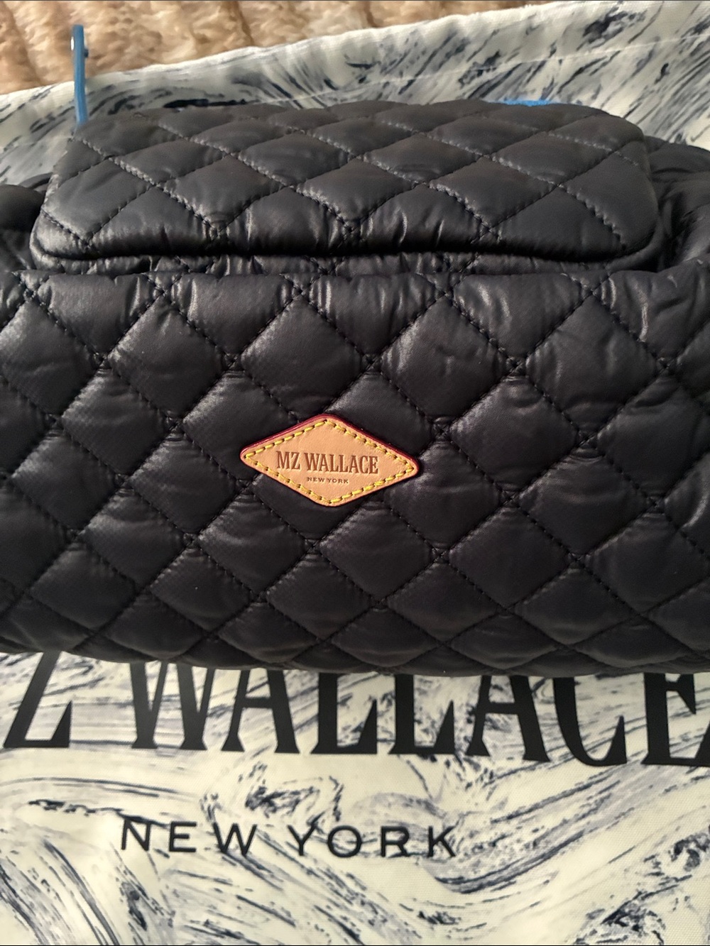 NWT MZWallace LIMITED EDITION X SPLITS59 Black/Blue Trim Accordion Cosmetic Bag. - Picture 9 of 10
